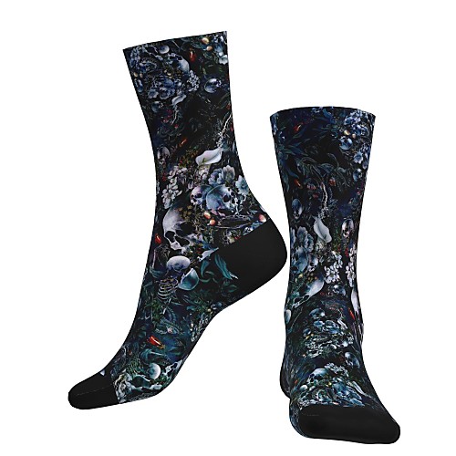 

Crew Socks Compression Socks Calf Socks Athletic Sports Socks Cycling Socks Women's Men's Bike / Cycling Lightweight Breathable Anatomic Design 1 Pair Graphic Skull Cotton Black S M L / Stretchy