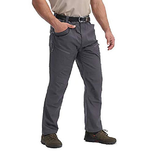 

men cotton pants hiking hunting softshell pants tactical army cargo walking pants with zipper pocket grey