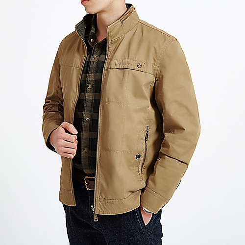 

Men's Hiking Jacket Hiking Windbreaker Outdoor Solid Color Lightweight Windproof Breathable Quick Dry Jacket Top Fishing Climbing Camping / Hiking / Caving ArmyGreen khaki Navy Blue