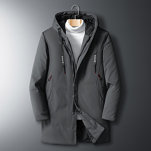 

Men's Hiking Down Jacket Hiking Windbreaker Winter Outdoor Solid Color Lightweight Windproof Breathable Quick Dry Winter Jacket Top Fleece Cotton Fishing Climbing Camping / Hiking / Caving Black Grey
