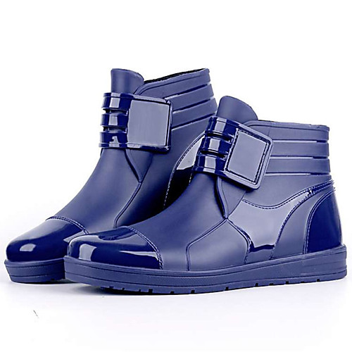 

Men's Boots Daily Office & Career Walking Shoes PVC Warm Waterproof Non-slipping Booties / Ankle Boots Black Blue Fall Spring