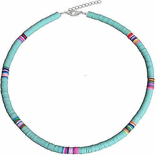 

heishi surfer choker necklace boho jewelry colorful african vinyl disc beads necklaces for women girls handmade summer beach collar necklace for holidays