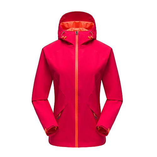 

Women's Hoodie Jacket Hiking Softshell Jacket Hiking Windbreaker Outdoor Solid Color Waterproof Lightweight Windproof Breathable Jacket Top Ski / Snowboard Fishing Climbing Black Yellow Red Fuchsia