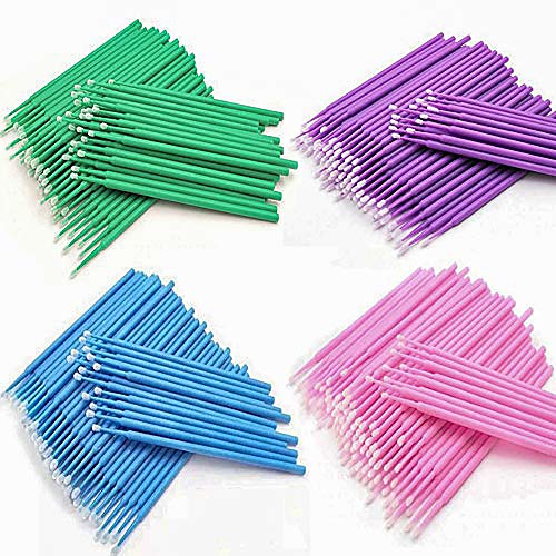 

200pcs micro applicator brushes, disposable eye extension brushes, micro make up mascara brushes, oral and dental, colour green