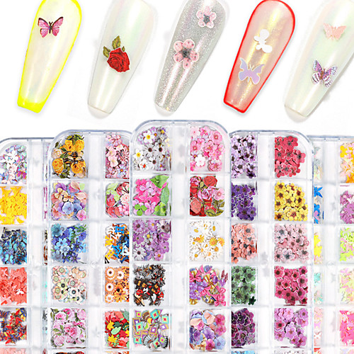 

1 Set Nail Nail Wood Pulp Piece Flower Butterfly Maple Leaf Ultra-thin Christmas Halloween Nail Box Decoration 240pcs