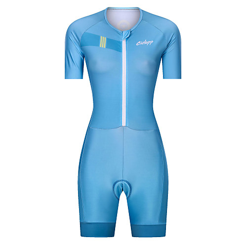 

Women's Men's Short Sleeve Triathlon Tri Suit Blue Solid Color Bike Breathable Quick Dry Sports Solid Color Mountain Bike MTB Road Bike Cycling Clothing Apparel / Stretchy / Athletic