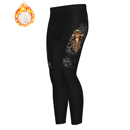 

21Grams Men's Cycling Tights Cycling Pants Winter Fleece Bike Tights Padded Shorts / Chamois Pants Thermal Warm Fleece Lining Breathable Sports 3D Black Mountain Bike MTB Road Bike Cycling Clothing