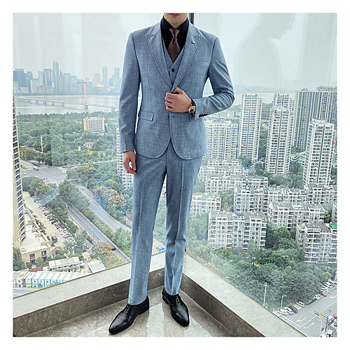 

Tuxedos Tailored Fit Notch Single Breasted Two-buttons Polyster / Polyester Striped