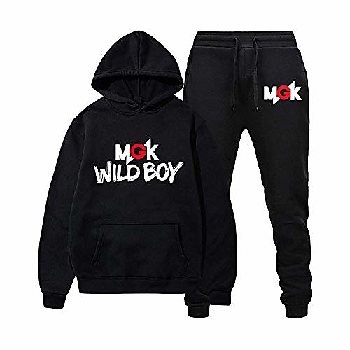 

machine g-un k-elly sweatshirts sweatpants suit fashion hoodies and long pants two piece for men and women