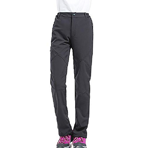 

womens winter softshell trousers, snow fleece lined pants, waterproof hiking outdoor mountain camping trouser #5099m grey 29(tag s)
