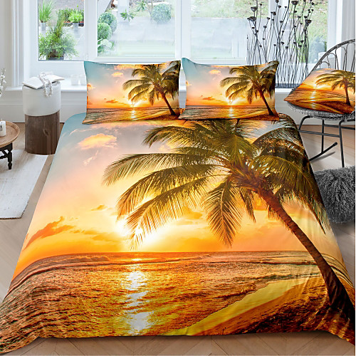 

Island Landscape 3-Piece Duvet Cover Set Hotel Bedding Sets Comforter Cover with Soft Lightweight Microfiber For Holiday Decoration(Include 1 Duvet Cover and 1or 2 Pillowcases)