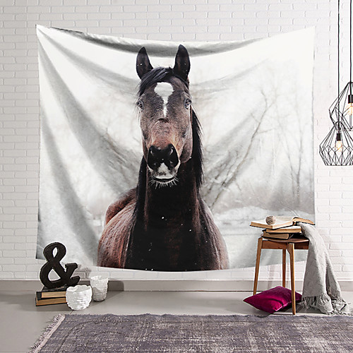 

Wall Tapestry Art Decor Blanket Curtain Hanging Home Bedroom Living Room Decoration Horse Galloping Pattern