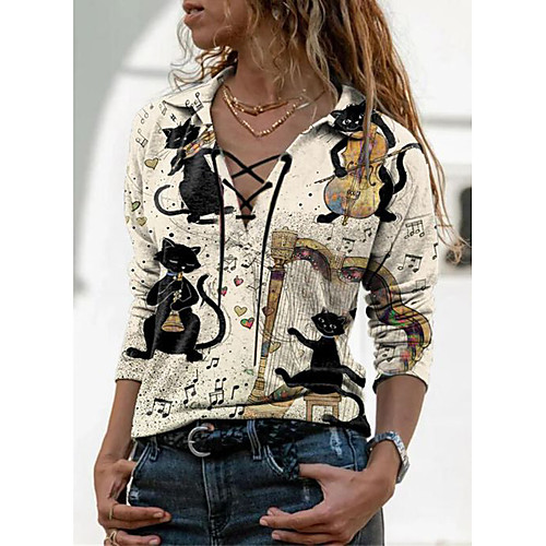 

Women's Geometric Women's Hoodies Long Sleeve Sweater Cardigans V Neck Fall Winter Blushing Pink Beige Light Blue
