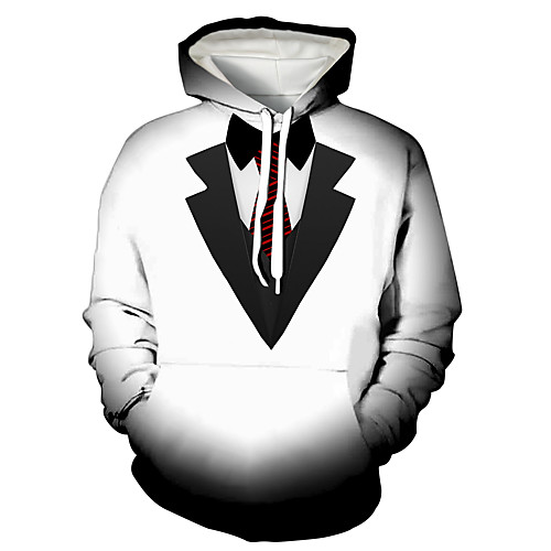 

Men's Pullover Hoodie Sweatshirt Print Graphic 3D Front Pocket Daily 3D Print 3D Print Casual Hoodies Sweatshirts White