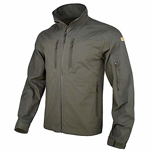 

men's military tactical waterproof breathable hunting front-zip jacket, brown, x-large