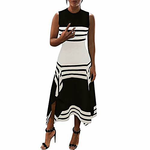 

✿ women casual long short sleeve split dresses sleeveless and plain dresses with pockets dress(black,x-large)