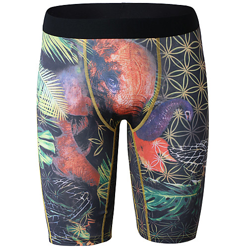 

Men's 1 Piece Print Boxers Underwear - Normal Mid Waist Rainbow S M L