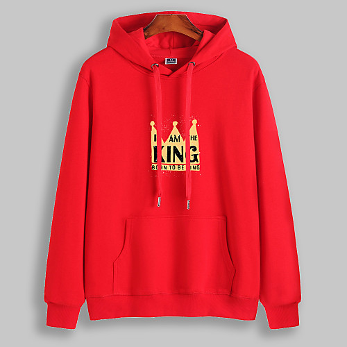 

Women's Pullover Hoodie Sweatshirt Graphic Scenery Text Front Pocket Daily Basic Casual Hoodies Sweatshirts Red