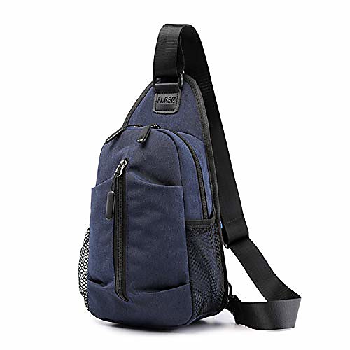 

sling bag chest backpack crossbody bag for casual messenger bag for men and women's bag canvas bag sports outdoor gym travel hiking backpack shoulder bags (blue)