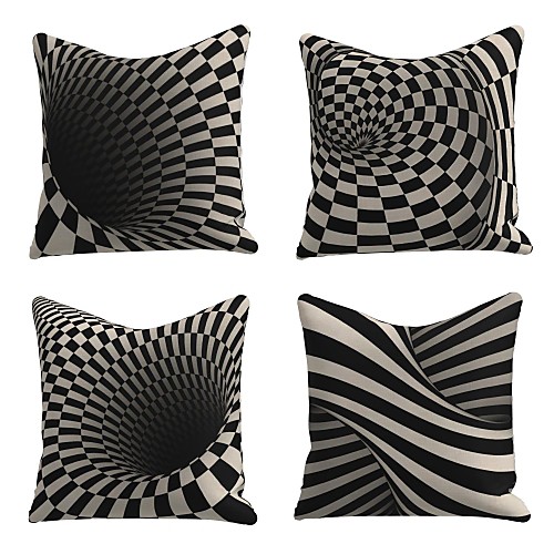 

Cushion Cover 4PC Linen Soft Decorative Square Throw Pillow Cover Cushion Case Pillowcase for Sofa Bedroom 45 x 45 cm (18 x 18 Inch) Superior Quality Machine Washable