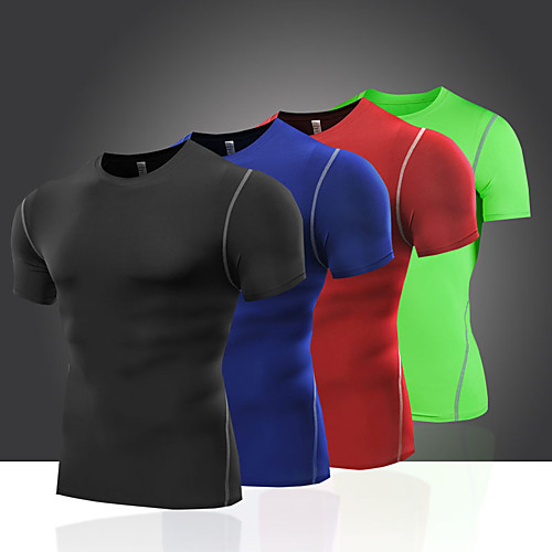 

Men's Short Sleeve Compression Shirt Running Shirt Tee Tshirt Base Layer Top Athletic Athleisure Breathable Quick Dry Soft Gym Workout Running Jogging Training Exercise Sportswear Solid Colored Normal