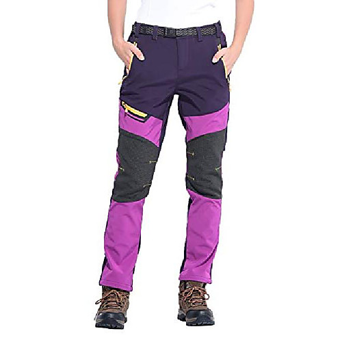 

women's waterproof windproof fleece lined warm hiking ski snow insulated pants,h4408,purple rose.us 38(tag 4xl)