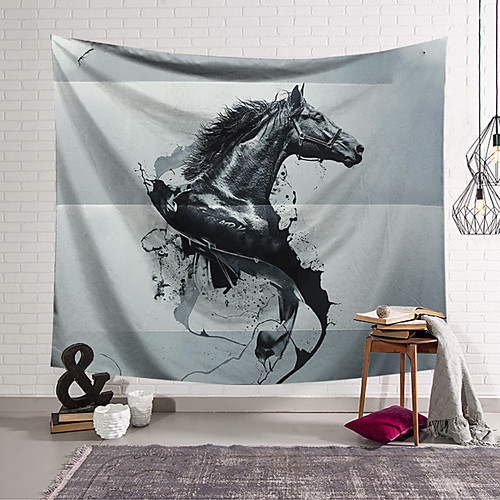 

Wall Tapestry Art Decor Blanket Curtain Hanging Home Bedroom Living Room Decoration Horse Galloping Pattern