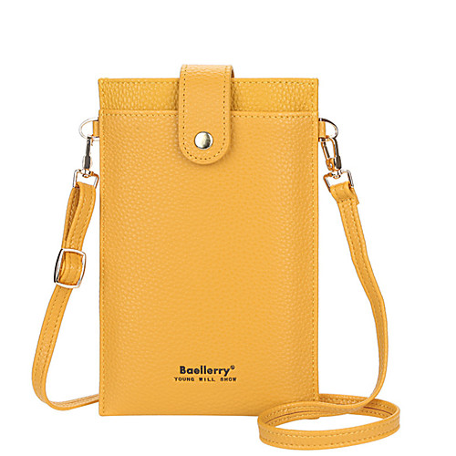 

Women's Bags PU Leather Polyester Wallet Mobile Phone Bag Messenger Bag Solid Color Daily Office & Career 2021 MessengerBag Black Blue Red Yellow