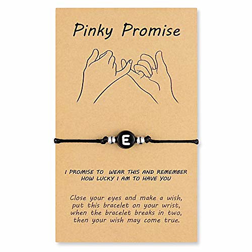 

pinky promise distance matching string initial e bff bracelets for 2 women girls alphabet letter love heart charm wish couple best friend friendship mom daughter jewelry gifts