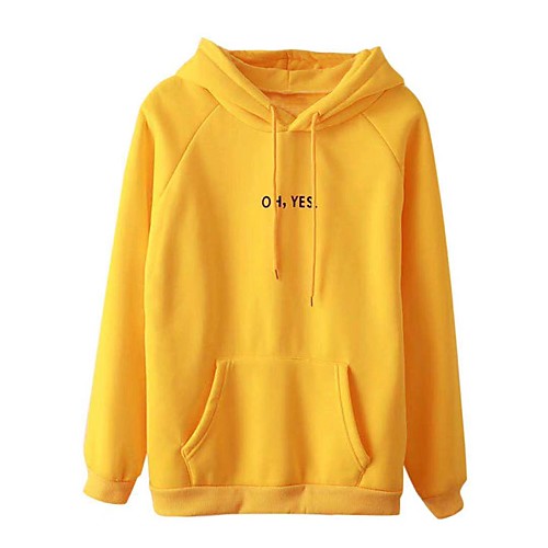 

Women's Pullover Hoodie Sweatshirt Letter Casual Hoodies Sweatshirts Black Yellow