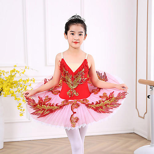 

Ballet Dress Appliques Girls' Training Performance Sleeveless High Polyester