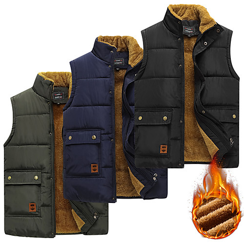 

Men's Sports Puffer Jacket Hiking Down Jacket Hiking Vest / Gilet Winter Outdoor Lightweight Windproof Fleece Lining Breathable Vest / Gilet Top Fleece Single Slider Hunting Fishing Climbing Black