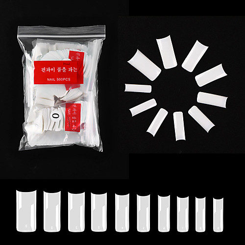 

9# 500PCS French Square White Nail French Pointed Nail Seamless Nail Ballet Nail Transparent Nail Toe Nail