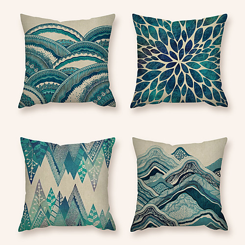 

Cushion Cover 4PC Linen Soft Decorative Square Throw Pillow Cover Cushion Case Pillowcase for Sofa Bedroom Superior Quality Machine Washable