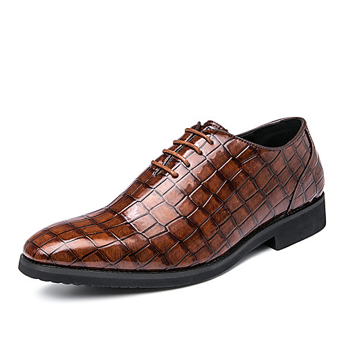 

Men's Oxfords Business Casual Classic Daily Office & Career PU Breathable Non-slipping Wear Proof Black Brown Fall Winter