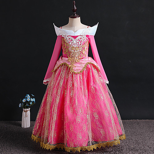 

Princess Flapper Dress Dress Party Costume Girls' Movie Cosplay Cosplay Costume Party Fuchsia Dress Christmas Children's Day New Year Polyester Organza