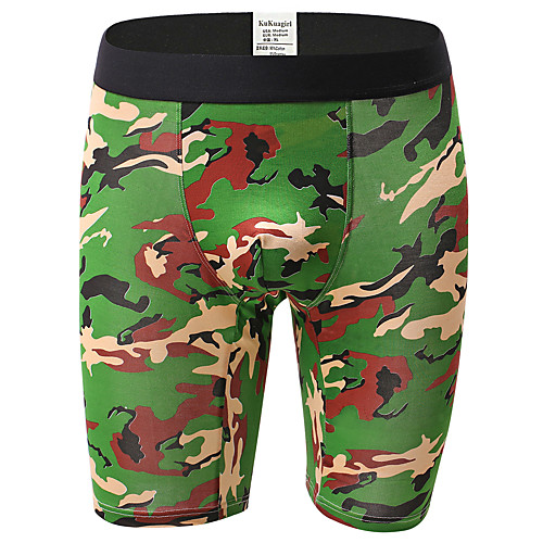 

Men's 1 Piece Print Boxers Underwear - Normal Low Waist Blue Green L XL XXL