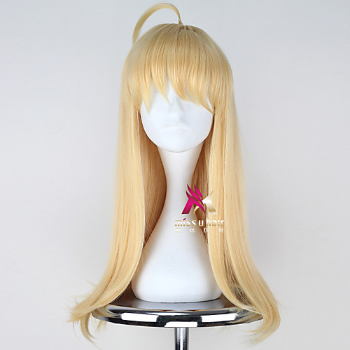

Synthetic Wig Cosplay Wig Hood Straight With Bangs Wig Medium Length Blonde Synthetic Hair 24 inch Women's Fashionable Design Cosplay Comfortable Blonde hairjoy