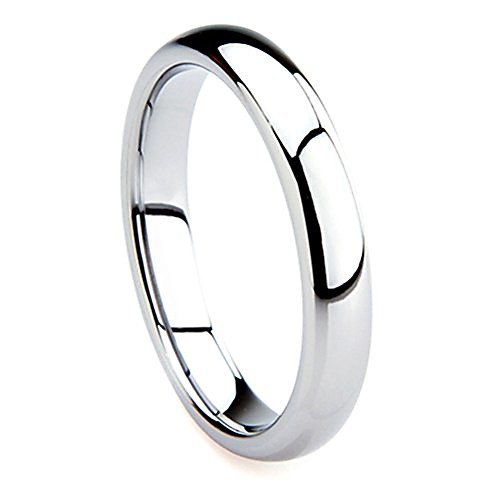 

tungsten carbide 4mm plain dome wedding band ring sz 5.5