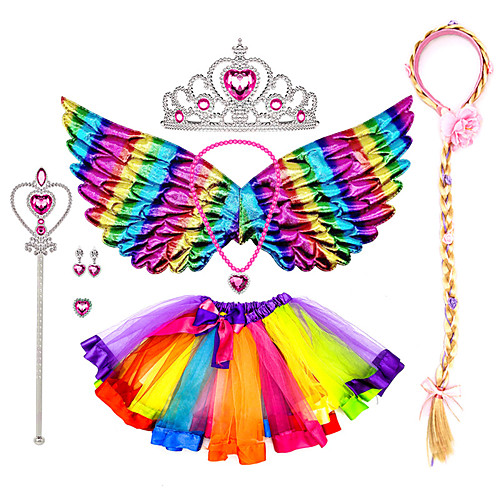 

Princess Cosplay Costume Halloween Props Costume Girls' Movie Cosplay Tutus & Skirts Stage Props Purple Fuchsia Skirts Wings Necklace Christmas Halloween Carnival / Headband / Gauntlets / Headwear