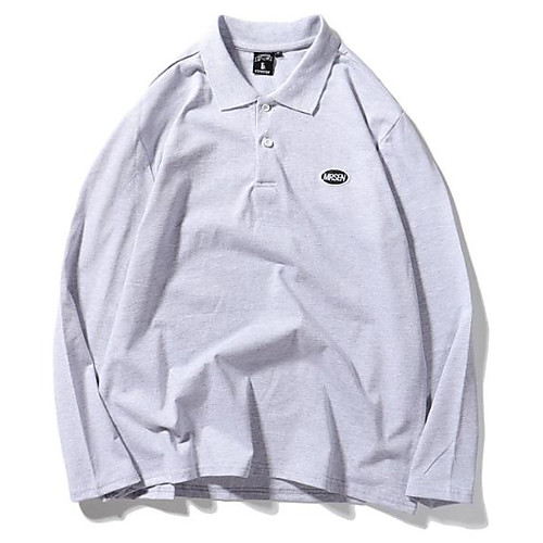 

palmland l/s solid textured banded bottom shirt (l) grey heather