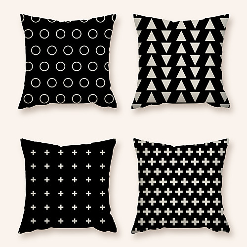 

Cushion Cover 4PC Linen Soft Decorative Square Throw Pillow Cover Cushion Case Pillowcase for Sofa Bedroom 45 x 45 cm (18 x 18 Inch) Superior Quality Machine Washable