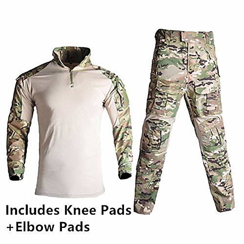 

military clothing tactical uniforms camouflage airsoft shirtpaintball cargo trouserspads assault army militar suit quick dry (color : cp pads, size : xxl)