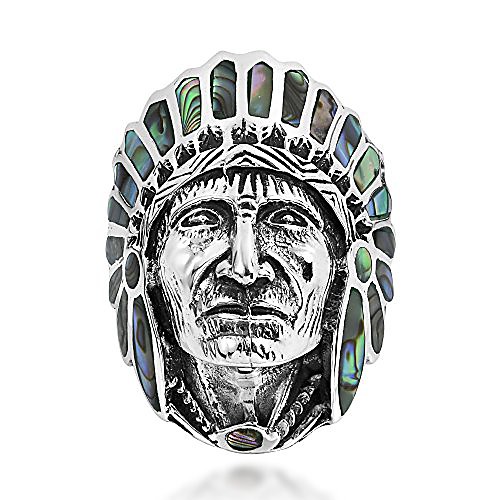 

abalone shell native american style .925 sterling silver ring (7)