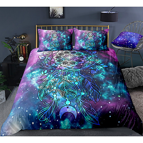 

Starry Sky Dreamcatcher 3-Piece Duvet Cover Set Hotel Bedding Sets Comforter Cover with Soft Lightweight Microfiber For Room Decoration(Include 1 Duvet Cover and 1or 2 Pillowcases)