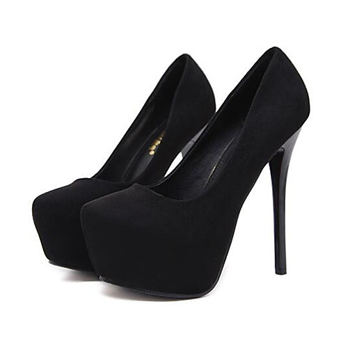 

Women's Heels Stiletto Heel Round Toe Classic Daily Nubuck Solid Colored Black