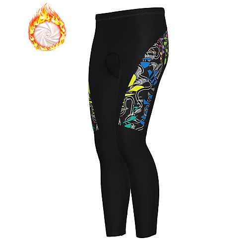 

21Grams Men's Cycling Tights Cycling Pants Winter Fleece Bike Tights Padded Shorts / Chamois Pants Thermal Warm Fleece Lining Breathable Sports 3D Black Mountain Bike MTB Road Bike Cycling Clothing