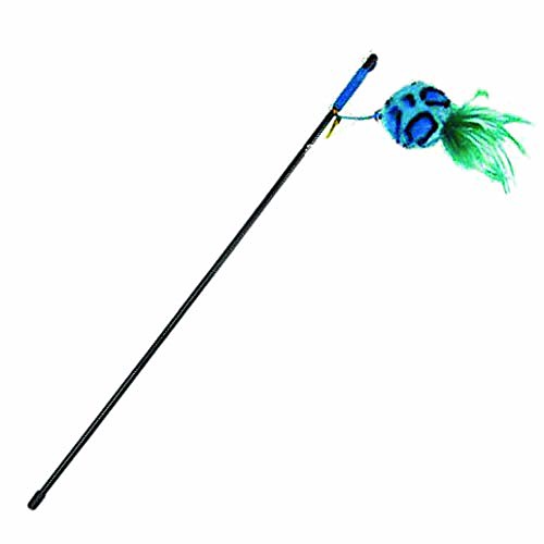 

leopard print tickle teaser cat toy (bluebird)