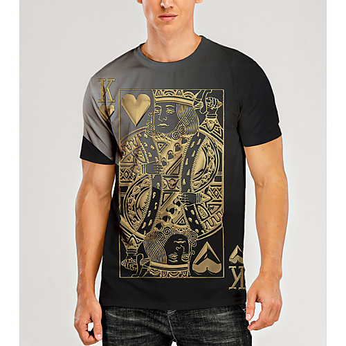 

Men's T shirt 3D Print Graphic 3D Print Short Sleeve Daily Tops Gray