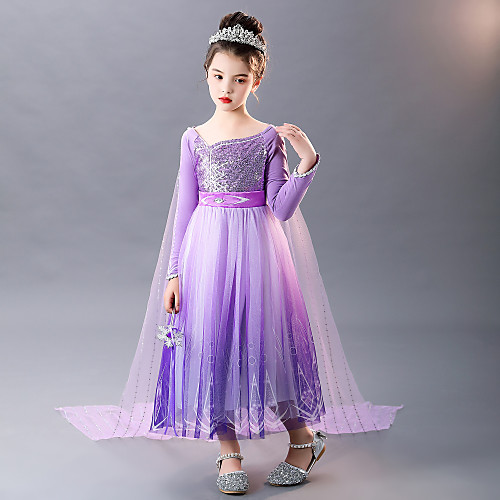 

Princess Cosplay Costume Costume Girls' Movie Cosplay Euramerican Purple Dress Cloak Christmas Halloween Carnival Polyester / Cotton Polyester